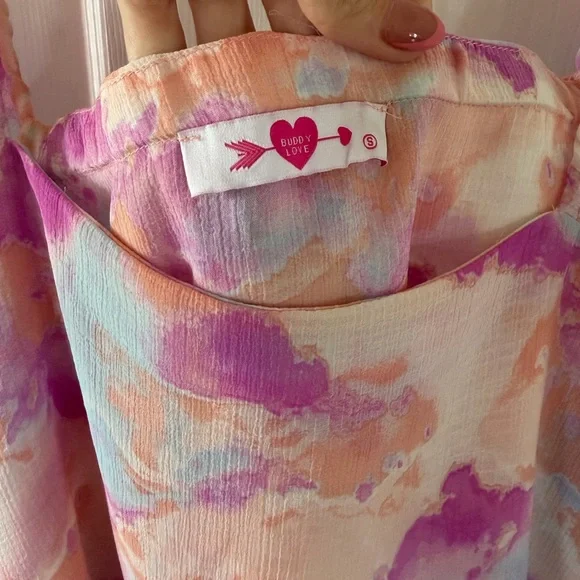 Buddy Love Pastel Watercolor Cropped Top Small - Picture 5 of 5